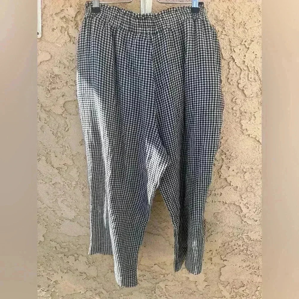 Lauren Conrad Womens sz XL Pants Black White Checkers Tie Bow Waist Pull On - Picture 6 of 6